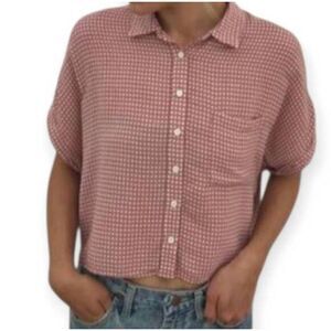 FOREVER 21 PINK GINGHAM CROP TOP SZ.S EUC.
